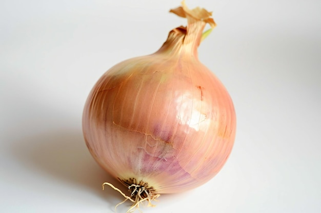 Oignon sur une photo de fond blanc avec profondeur de champ