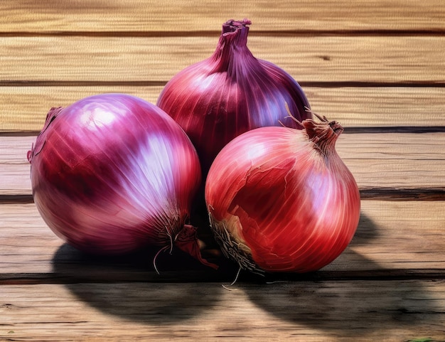 Oignon rouge sur une planche à découper dans la cuisine