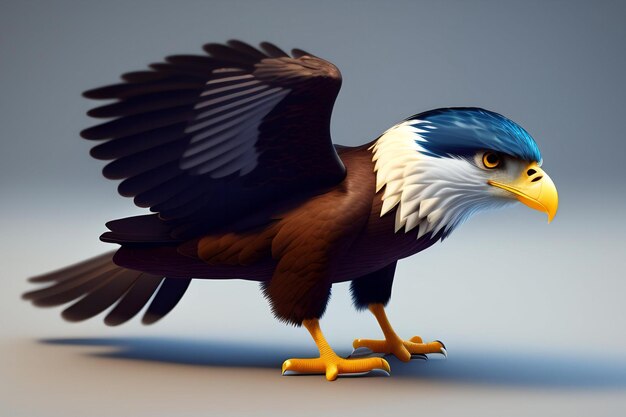 L'oiseau aigle chauve illustré en 3D