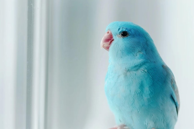 Oiseau animal bleu sur fond blanc