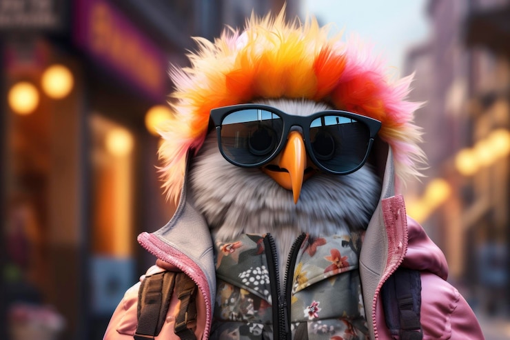 Photo un oiseau animé mignon en 3d