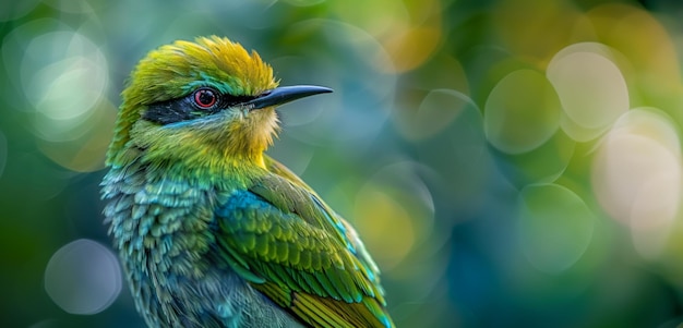 Oiseau apiculteur vibrant au plumage brillant perché dans la nature