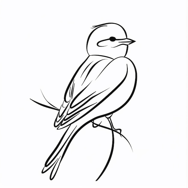 oiseau arafé assis sur une branche avec un fond blanc génératif ai