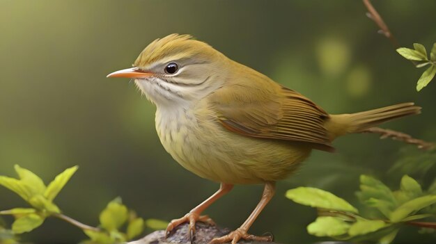 un oiseau avec un bec jaune est debout sur une branche