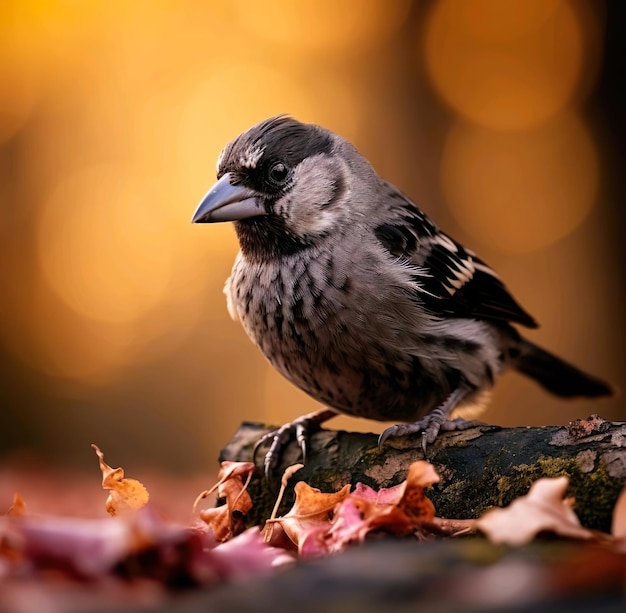 Un oiseau avec un bec noir et une tache blanche sur la tête