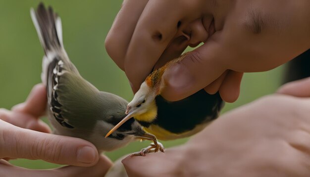 Photo un oiseau avec un bec qui a un bec qui dit que l'oiseau mange