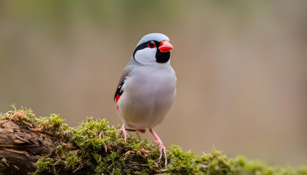 Photo un oiseau avec un bec rouge et un bec noir et rouge