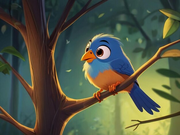 un oiseau bleu est assis sur une branche d'un arbre