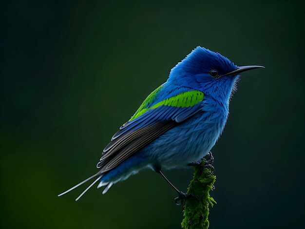 Oiseau bleu avec fond blure