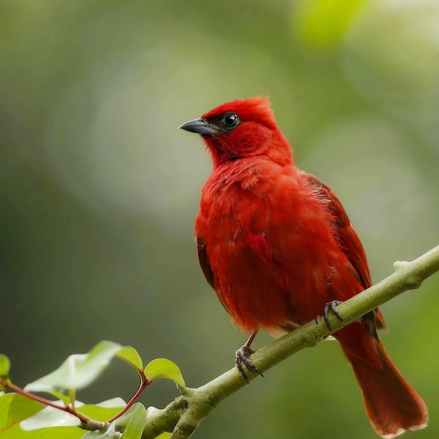 Un oiseau bulbul rouge assis dans une belle nature générée par l'IA