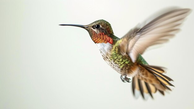 Photo l'oiseau colibri en blanc