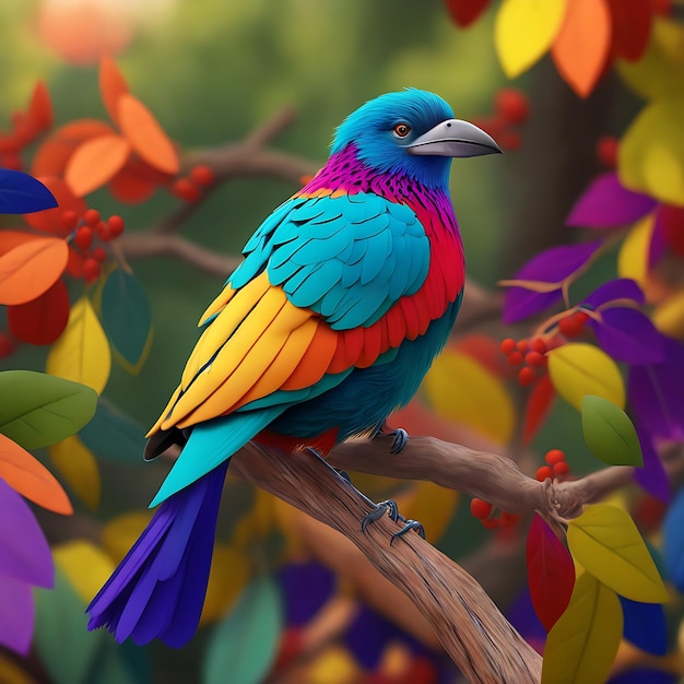 Photo un oiseau coloré sur une branche
