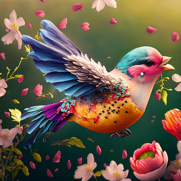 Oiseau coloré dans la nature