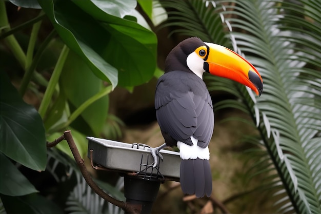 Un oiseau coloré debout sur une branche d'arbre