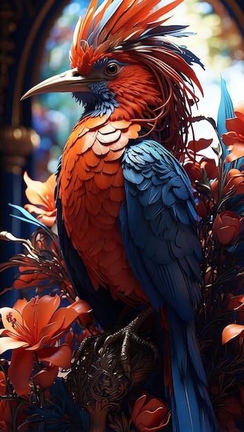 Photo un oiseau coloré génératif ai
