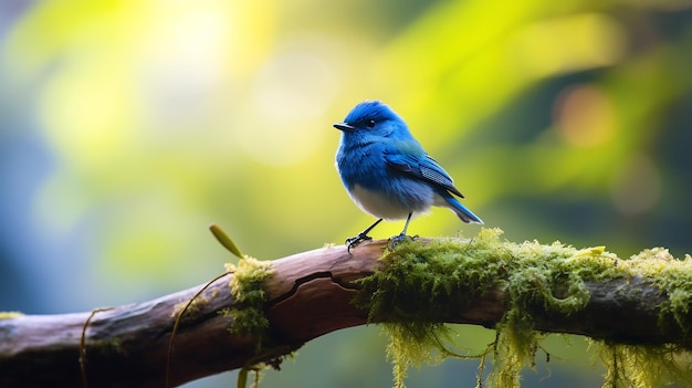 Un oiseau coloré perché sur une branche d'arbre dans la forêt tropicale