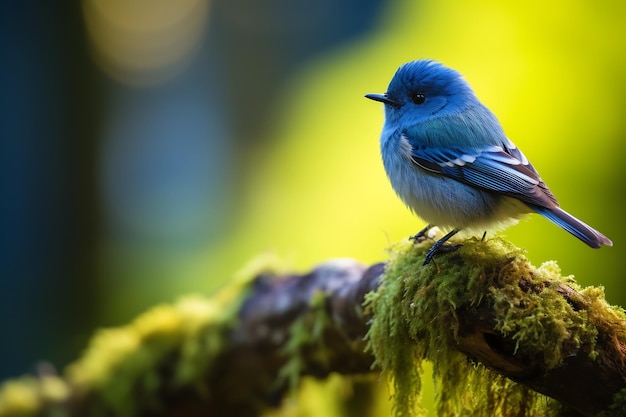 Un oiseau coloré perché sur une branche d'arbre dans la forêt tropicale