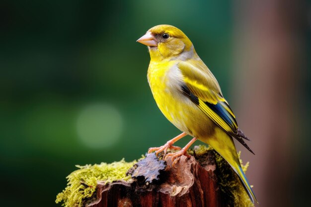 Un oiseau du Greenfinch en gros plan