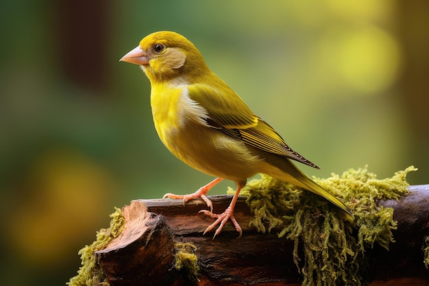 Un oiseau du Greenfinch en gros plan