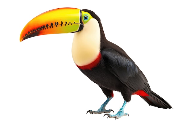 Photo l'oiseau du toucan sur fond blanc