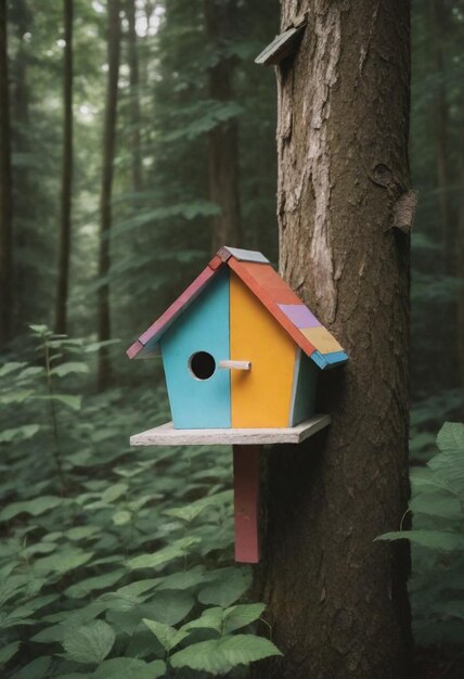 Photo un oiseau est sur un arbre dans la forêt.