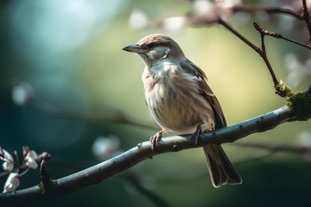 Un oiseau est assis sur une branche