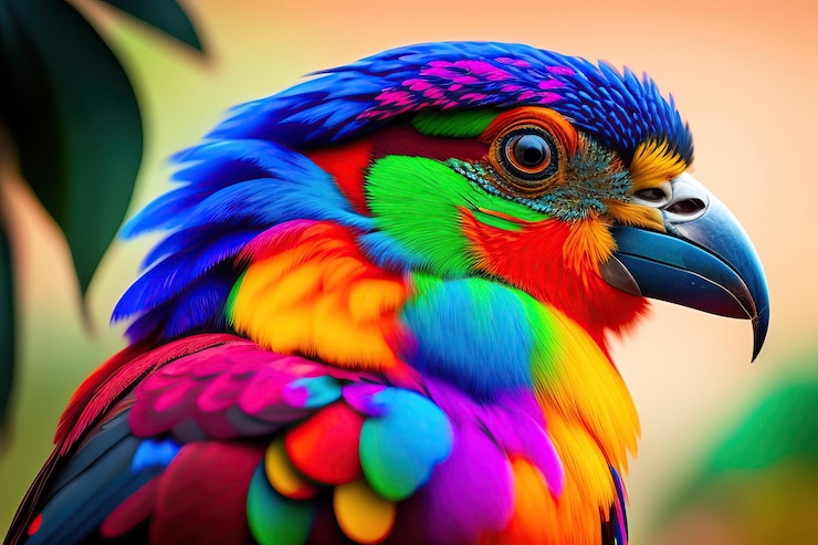 Photo oiseau exotique coloré sur une branche