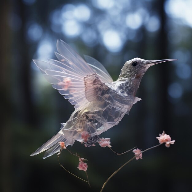 un oiseau fait de plastique