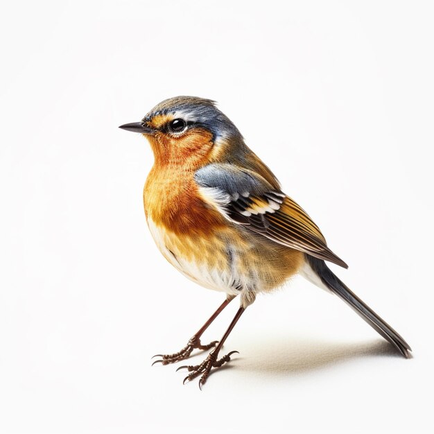 oiseau de forêt sur fond blanc