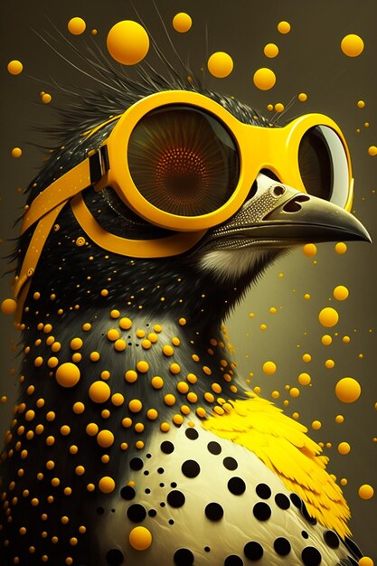 Photo un oiseau avec des lunettes qui disent 