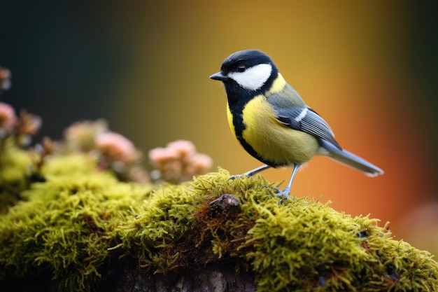 Oiseau mésange charbonnière à l'état sauvage