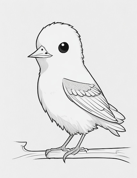 Un oiseau mignon pour les enfants à colorier