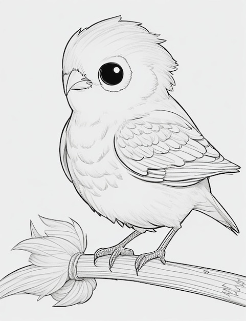 Un oiseau mignon pour les enfants à colorier