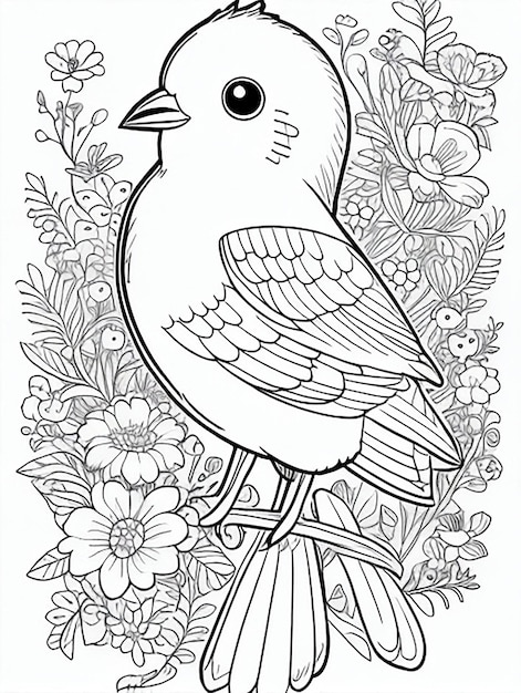 Un oiseau mignon pour les enfants à colorier