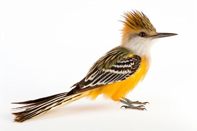 Un oiseau avec un mohawk sur la tête