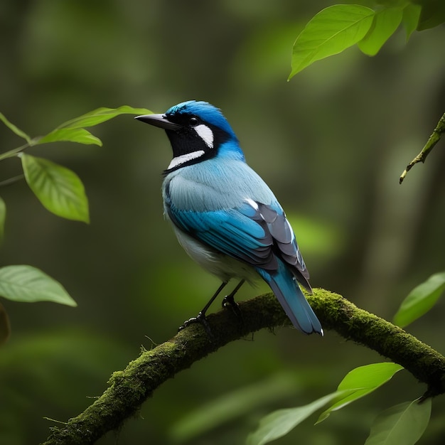 Oiseau de la nature et feuilles