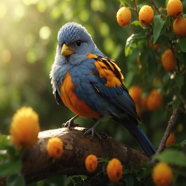 Oiseau de paradis abstrait coloré sur un fond noir Image créée avec la technologie d'IA générative