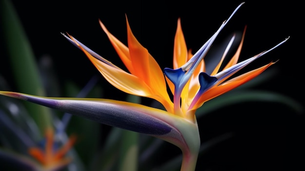 Oiseau de paradis fleur magnifiquement épanouie IA générative