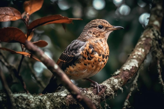 Un oiseau perché sur une branche d'arbre