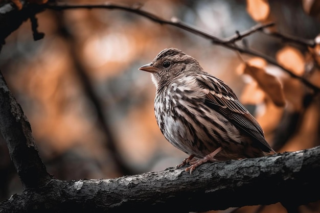 Un oiseau perché sur une branche d'arbre