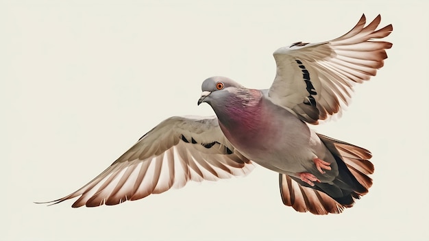 Photo oiseau pigeon voyageur isolé blanc