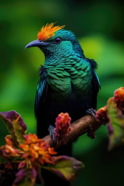 un oiseau posé sur une branche