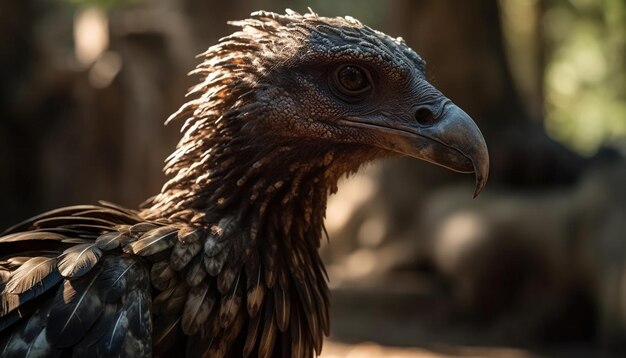 Oiseau de proie majestueux perché sur une branche généré par l'IA