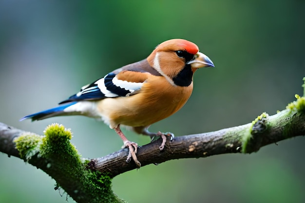 Un oiseau avec une queue bleue est assis sur une branche.