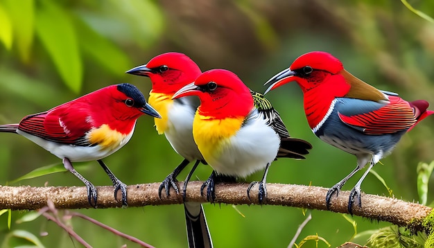 Oiseau rouge à fond vert vif ai génération