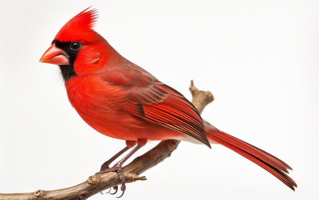 L'oiseau rouge perché sur une branche d'arbre