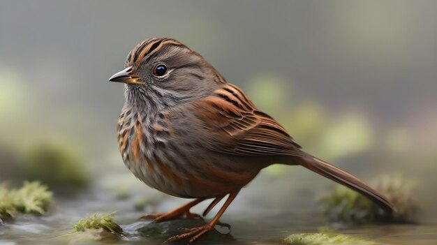 un oiseau se tient sur une surface humide avec un oiseaux sur le dos