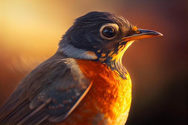 Un oiseau avec une tache jaune sur la poitrine est représenté