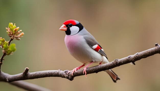 Photo un oiseau avec une tête rouge et bleue et une tête noire