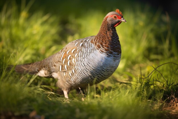 Oiseau tétras des bois sur l'herbe verte